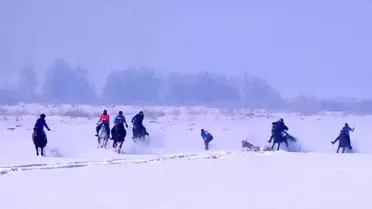Erzurum'daki Mahalli At Yarışında Kazaya Nefesler Tutuldu