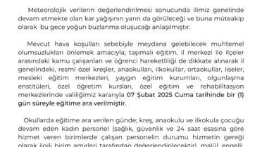 Kayseri'de Eğitime 1 Gün Ara