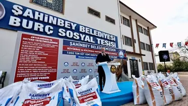 Gaziantep'te Yem Desteği Dağıtımı Devam Ediyor