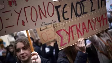 Yunanistan'da Tren Kazası Protestosu