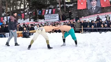 28. Uluslararası Kar Üstü Karakucak Güreşleri Renkli Görüntülere Sahne Oldu