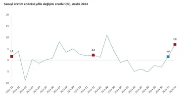 Sanayi Üretimi Aralık'ta Yüzde 7 Arttı