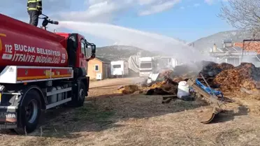 Bucak'ta Yangın: Bin Saman Balyası Yandı