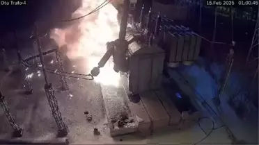 Elazığ'da Trafoda Patlama ve Yangın