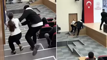 Bir garip gösteri! Kolundan tutulup çığlıklar içinde sahneye getirildi
