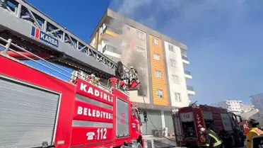 5 katlı binada korkutan yangın
