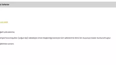 İstanbul'da Vapur Seferleri İptal