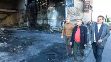 Manavgat'ta Yangın Sonrası Esnafa Geçmiş Olsun Ziyareti