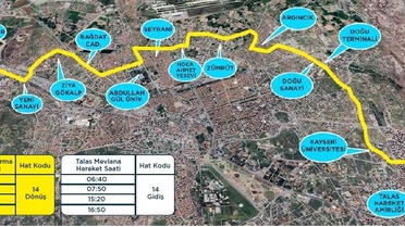 Kayseri'de Yeni Toplu Ulaşım Hattı Hizmete Giriyor