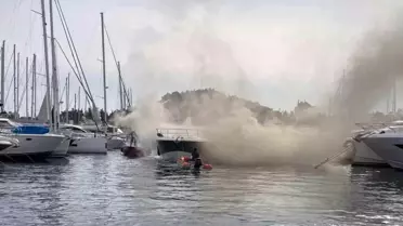 Bodrum'da motor yat yangını söndürüldü