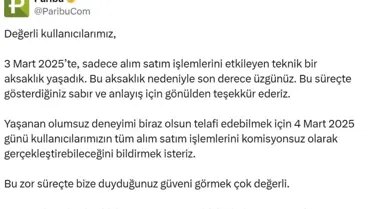 Paribu'dan Komisyonsuz İşlem Duyurusu