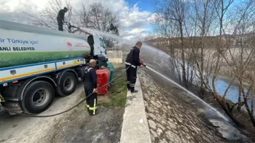 Tavşanlı'da Dere Kenarında Yangın