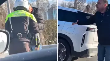 Trafikte polise böyle diklendi: Bana ismini vereceksin, sen kimsin?