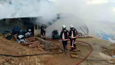 Malatya'da Şantiyede Yangın