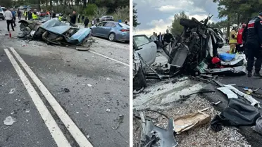 Balıkesir'de 4 araç birbirine girdi: 2 ölü, 10 yaralı