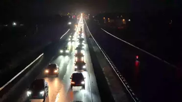 Tekirdağ-İstanbul Yolunda Trafik Yoğunluğu