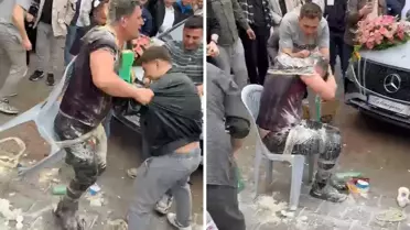 Düğünde ilginç gelenek! Damadı sandalyeye bağlayıp yaptıkları 'pes' dedirtti