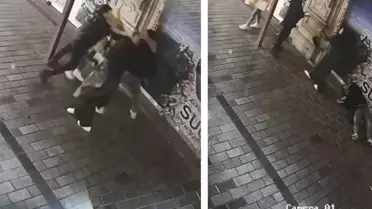 Beyoğlu'nda kadının darbedildiğini gören bekçi şüpheliyi bacağından vurdu