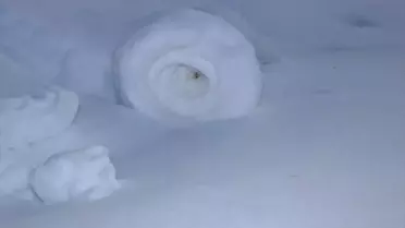 Taşova'da Nadir Kar Ruloları Görüntülendi