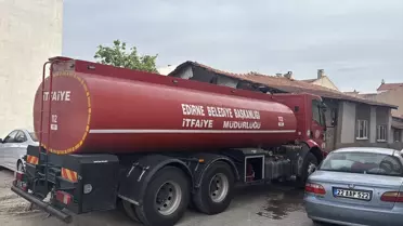 Edirne'de Metruk Binada Yangın