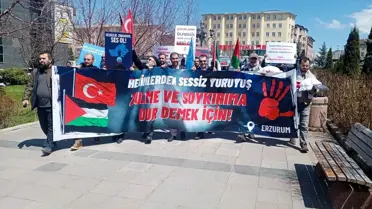 Erzurum'da sağlıkçılardan Gazze protestosu