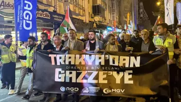 Kırklareli'nde, İsrail'in Gazze'ye yönelik saldırıları protesto edildi