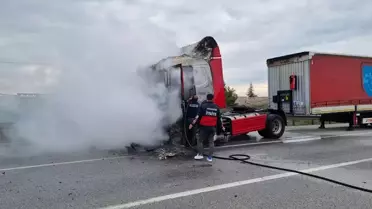Kütahya'da Tırda Yangın Kontrol Altına Alındı