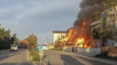 Pendik'te Palet Fabrikasında Yangın