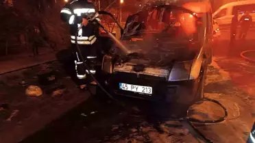 Erzurum'da Araç Yangını Korkuttu