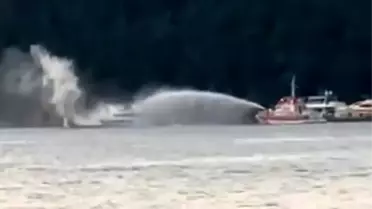 Marmaris'te Motoryat Yangını