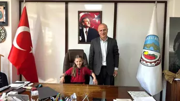 Minik Başkan Aysima Uğurlu, Başkanlık Koltuğunu Devraldı