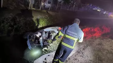 Nusaybin'de Otomobil Sulama Kanalına Devrildi: 4 Yaralı