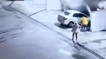 Samsun'da Heyelan Anının Kamerada Görüntüleri