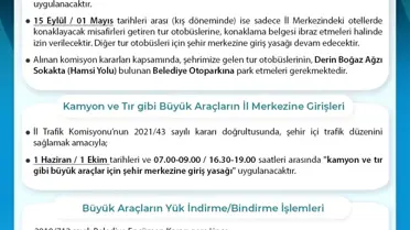 Sinop'ta Tur Otobüslerine Şehir Merkezine Giriş Yasağı