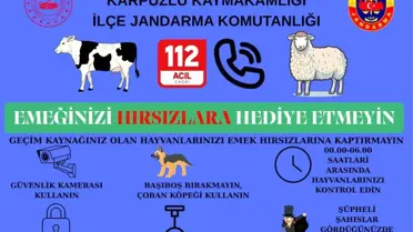 Jandarmadan Hayvan Hırsızlığına Karşı Önlem