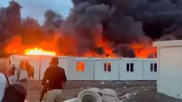 Siverek'te işçi konteynerlerinde yangın çıktı