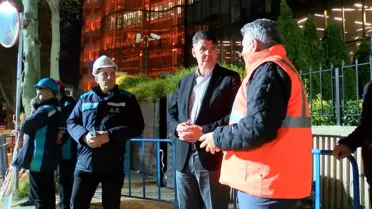 Sarıyer'de Yol Çökmesi Onarılıyor