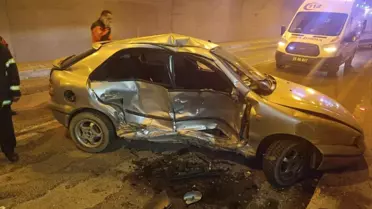 Tünelde yapılan sollama kazayla sonuçlandı! 2'si çocuk 5 yaralı