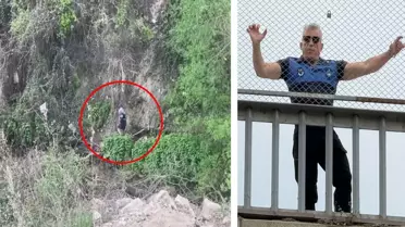 Dilenci önde zabıta amiri arkada adeta maraton koşusuna çıktılar