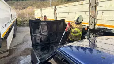Erdek'te Park Halindeki Otomobilde Yangın Çıktı