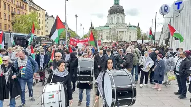 Stockholm'de Filistin İçin Protesto