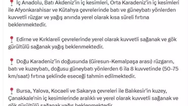 28 İlde Sarı Uyarı: Dikkatli Olun!