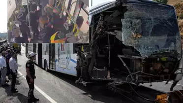 Beylikdüzü'ndeki metrobüs kazası araç içi kamerasında