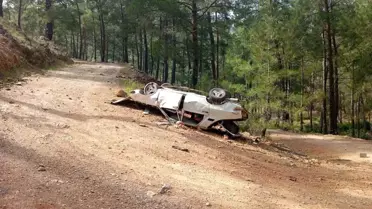 Gazipaşa'da Kontrolden Çıkan Otomobil Devrildi