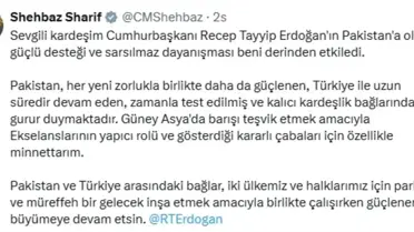 Pakistan Başbakanı Şahbaz Şerif: Türkiye ile Kalıcı Kardeşlik Bağlarından Gurur Duyuyoruz