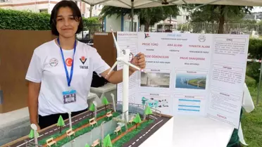 Amasyalı öğrenciler Yeşilırmak Nehri'nin üstünde elektrik üretecek rüzgar türbini tasarladı