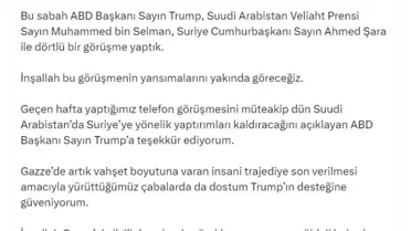 'GAZZE'YLE İLGİLİ MÜJDELİ HABERLER ALMAYI ÜMİT EDİYORUZ'