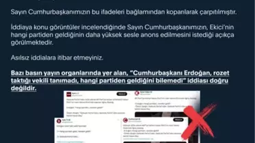 Cumhurbaşkanlığı İletişim Başkanlığı: 'Erdoğan, rozet taktığı vekili tanımadı iddiası doğru değil'