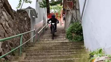Bursa'da İlk Urban Downhill Yarışı Nefes Kesti