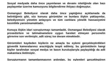 Osmangazi Belediyesi'nden Hayvan Barınağı Açıklaması